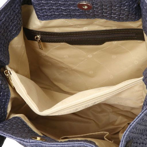 TL KeyLuck - Woven printed leather shopping bag
